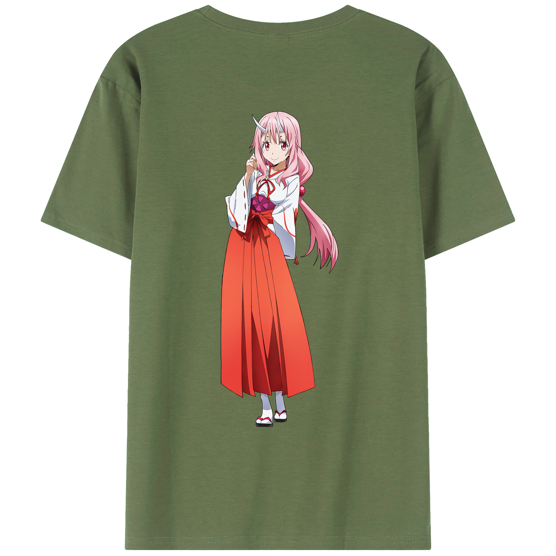 （画像用） 転スラ Regarding Reincarnated to Slime 綿100％ メンズ半袖Tシャツ（バックプリント） 通気性
